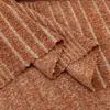 Tejido de Felpa Catiónica con Rayas Estilo Británico, Tejido de Punto Acanalado Irregular, Tela Base para Camiseta Casual de Mujer