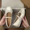 Primer Encuentro Jifa Zapatos de Salón Bajos Estilo Ballet Francés para Mujer 2026 Nuevo Verano con Faldas Suela Gruesa Aumentadores Ocultos Mary Janes