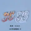 Molde de Resina de Cristal DIY Amapola Colgante Personalizado de 26 Letras Llavero de Exhibición Molde de Silicona