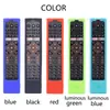 Funda Protectora de Silicona Adecuada para Control Remoto de TV Haier Htr-A27, Engrosada, Anticaídas, Color Luminoso con Cuerda