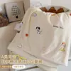 Colcha de Verano Linda de Frijol de Dibujos Animados, Colcha de Verano de Algodón Tejido de Leche, Colcha Fresca de Seda para Aire Acondicionado, Colcha Delgada para Dormitorio de Estudiante