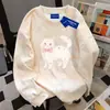 Sudadera Linda de Gato Americano con Estampado, Cuello Redondo Holgada para Mujer, Otoño e Invierno, Estilo Coreano, Personalizada, Tie-Dye, Top Rosa
