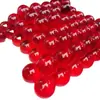 Bola de Cristal Transparente Roja Brillante de 25 mm Canicas Decorativas de Vidrio Rojo Intenso de 25 mm Bola Redonda Roja de 2.5 cm