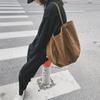 Bolsa de Lona Simple Artística Versátil Estilo Perezoso para Estudiante Ins Corea del Sur Estilo Chic de Hong Kong Estudiante Gran Capacidad Bolso de Hombro