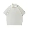 Camisa Polo Tricotada de Manga Curta Texturizada Yidao Vintage Verão 2026 Nova para Homens, Estilo Old Money, Relaxada e Casual de Meia-Manga
