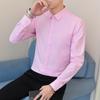 Camisa blanca de manga larga para hombre, sin planchar, de color negro, para negocios, formal, de corte entallado, para trabajo profesional, para boda, dama de honor, camisa de traje para hombre