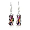 Pendientes de Ojo de Gato Moonlight para Moda Amazon Transfronteriza Pendientes de Cristal de Diamante de Vidrio Forma de Gota Pendientes de Clip para Oreja de Cristal de Imitación