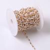 Cadena de cobre con perlas hecha a mano, accesorios para el cabello, pendientes, cadena de cuentas, borla, accesorios antiguos para el cabello
