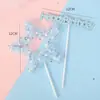 Toppers para Pastel de Cumpleaños con Temática Azul con Estrellas, Molinos de Viento y Nubes para Celebraciones de los 100 Días, Primer Cumpleaños y Mes Completo de Niños
