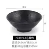Cuenco poco profundo estilo japonés de melamina negra imitación porcelana, popular en línea, para fideos, tazones de arroz, tazones de sopa de restaurante de hotel, tazones de ensalada, uso comercial