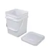 Venda Direta de Fábrica Balde Quadrado de 12 Litros, Balde Espessado Plástico à Prova de Umidade para Areia de Gato Pet, Balde de Embalagem Branco Portátil de Boca Larga, Balde de Água