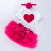 Estilo Novo Transfronteiriço Roupas de Aniversário para Bebê Menina de 0-2 Anos Algodão Manga Curta Calça Harem Saia de Gaze de Seis Camadas Conjunto Fabricante Atacado Roupas Infantis