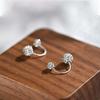 Pendientes Colgantes Traseros de Bola de Diamante Flash de Plata S999 Diseño Simple de Nicho Exquisito para Agujeros de Oreja Clavos para Hueso de Oreja Transfronterizo