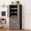 Zapatero Simple con Doble Puerta, Gabinete de Almacenamiento Multicapa para Uso Doméstico, Atractivo Zapatero a Prueba de Polvo para Uso en Interiores, Venta al por Mayor para Exportación