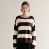 Top de punto fino, elegante y holgado para mujer, perfecto para otoño, con un ambiente de alta gama y relajado. Nuevo estilo 25723