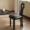 Silla de comedor vintage de madera maciza estilo francés, silla con respaldo de diseño de mediados de siglo, silla de tocador de dormitorio estilo wabi-sabi, silla clave