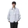 Camisa de Manga Larga para Hombre, Nueva Moda de Primavera Marca, Estilo de Hong Kong, Estilo Coreano Seersucker para Hombre Holgada Delgada Casual Camisa para Hombre