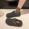 Nuevos Birkenstocks de Felpa Otoño/Invierno 2026 para Mujer Versátiles de Felpa Gruesa Cómodos sin Cordones Zapatos de Algodón Cálidos Mocasines
