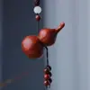 Peça de Mão de Cabacinha de Sândalo Vermelho Folha Pequena Africana, Pingente de Carro Fuluwen, Artesanato Esculpido em Mogno, Pequenos Enfeites