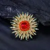 Europa e Estados Unidos transfronteiriço mais vendidos broche de girassol de cristal de alta qualidade moda requintada versátil acessórios para vestido de banquete corsage feminino