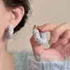 Pendientes de Lazo de Felpa Adecuados para Otoño e Invierno, Atmósfera Suave y Elegante, Sensación de Alta Gama, Lindos Pendientes de Círculo