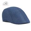 Sombrero Boina Simple Ligera de Lino Imitación para Hombre Retro Británico Verano Transpirable Lengua de Pato Sombrero Adelantado para Mediana Edad y Ancianos