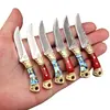 Mini Cuchillo, Cuchillo Mongol, Cuchillo Hecho a Mano, Cuchillo Pequeño Portátil para Frutas, Mini Cimitarra, Cuchillo para Exteriores, Mini Cuchillo Llavero