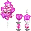 Set de globos de película de aluminio de 18 pulgadas, 14 piezas, lentejuelas perladas, color oro rosa, decoración para fiesta de cumpleaños infantil, diseño de ambiente, globo