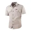 Comércio Transfronteiriço Amazon 2026 Roupa de Trabalho Casual de Alta Qualidade Europeia e Americana Camisa Masculina de Verão Manga Curta Gola Reversível
