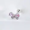 Pendientes de Botón Planos de Mariposa Exclusivos Transfronterizos, Tornillos de Hueso de Oreja de Ciervo Rosa, Tornillos de Labios de Acero Inoxidable de Corazón Dulce, Accesorios para Labios