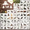 Amazon Transfronterizo Nuevo Plantilla de Animales de la Selva de 65 Piezas Animal Pequeño Serie de Tamaño Pequeño Tema Reutilizable