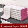 8 camadas de 30*38 pano de lavar louça pano de lavar louça de cozinha algodão fio de algodão sem óleo forte absorvente sem fiapos toalha de mesa pano