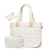 Amazon Nuevo Bolso de Mano de Plumas para Mujer Bolso para Portátil Cremallera Acolchada Esponjoso Bolso Tote de Trabajo