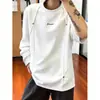 Moletom Masculino Gola Redonda Estilo Americano Primavera e Outono Dividido Desconstrução Patchwork Rebites Marca Tendência Solto Casual Versátil Blusa de Puxar