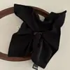 Bufanda Cuadrada Grande de Tela de Alta Gama Retro Coreana Cuerda para el Cabello Cuadrada para Coleta Baja Color Sólido Versátil Accesorio para el Cabello Suave