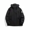 Chaqueta de color block para exteriores para pareja, chaqueta impermeable y cortavientos con capucha, ropa de montañismo