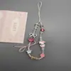 Livro Vermelho Pequeno Mesmo Estilo Laço de Contas Rosa Corrente para Celular Gato Kt Cordão para Pendurar DIY Contas Fofo Corrente para Pendurar Câmera Ccd