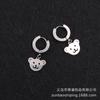Pendientes de cabeza de oso, pendientes de acero inoxidable, pendientes de acero de titanio sin orificios para las orejas, para hombres y mujeres, fabricantes de pendientes al por mayor.
