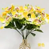 Orquídeas Artificiais, Flores Artificiais para Decoração de Cena de Casamento, Arranjos de Flores de Seda, Buquês de Flores Plásticas, Flores Artificiais com Toque de Luxo e Realismo