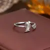 Anillo de Plata de Ley 925 100 Apellidos Familiares Apellido Familiar Anillo para Mujer Nuevo Amor Diseño de Nicho Sentido Anillo de Dedo Abierto Todo-partido Regalo
