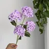 Arranjo Floral de Hortênsia Simulada com 4 Cabeças, Arranjo Floral de Casamento, Decoração de Parede de Flores, Série Fantasia Jardim de Monet, Decoração de Hotel