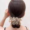 Tiktok mesmo estilo estrela Flor do Mar tecido de luxo leve cristal tiara acessórios de cabelo cocar cocar corda de cabelo de flor temperamento feminino