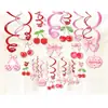 Colgante Espiral Cereza Rosa Xl237 Colgante de PVC Fiesta Rosa para Niña Remolinos de Aceite Banne