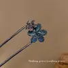 Grampo de Cabelo com Strass Total em Forma de U Novo Estilo Chinês High-end Simples Grampo para Coque Qipao Grampo de Cabelo Flor Headdress Hanfu