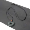Jade Hetian Natural Zafiro Pixiu, Hebilla de Seguridad Sensible Colgante para Hombres y Mujeres, Anillo de Transferencia con Hebilla de Seguridad Doble Pixiu