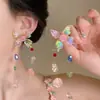 Pendientes de Flor de Dopamina con Cuentas para Mujer Primavera Únicos Hermosos Dulces de Color Contrastante Pendientes Coloridos Exagerados para Viaje