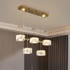 Luminária Pendente de Cristal para Sala de Jantar, Estilo Moderno de Luxo Leve, Lustre Minimalista de Três Cabeças para Sala de Jantar, Luminária Linear de Alto Padrão Estilo Europeu para Mesa de Jantar Bar