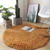 Alfombra de lana de seda al por mayor de fábrica para sala de estar resistente a la suciedad fácil de cuidar color sólido pelo largo alfombra aislante dormitorio redonda manta antideslizante