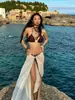 Novo biquíni marrom estilo europeu e americano para mulheres, vestido de praia que esconde a barriga e cria um efeito emagrecedor, com design push-up, traje de banho de duas peças em estilo de férias
