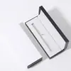 Estuche Clásico de Pluma Fuente para Negocios, Estuche Negro con Tapa abatible y Logo impreso, Papelería de Oficina, Caja de Negocios para Firmas